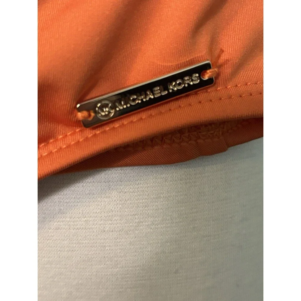 NEW Michael Kors Swimsuit Women Sz 8 Monokini grommet One Shoulder Orange $118